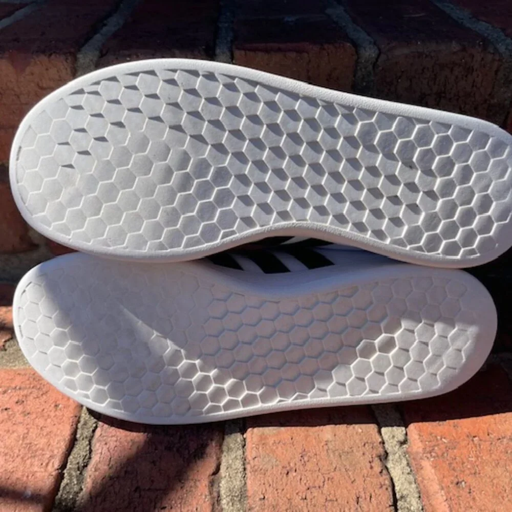 ADIDAS Grand Court 2 Youth Boys/Girls WHITE/BLACK STRIPES CLOUDFOAM Sneakers - Picture 5 of 7